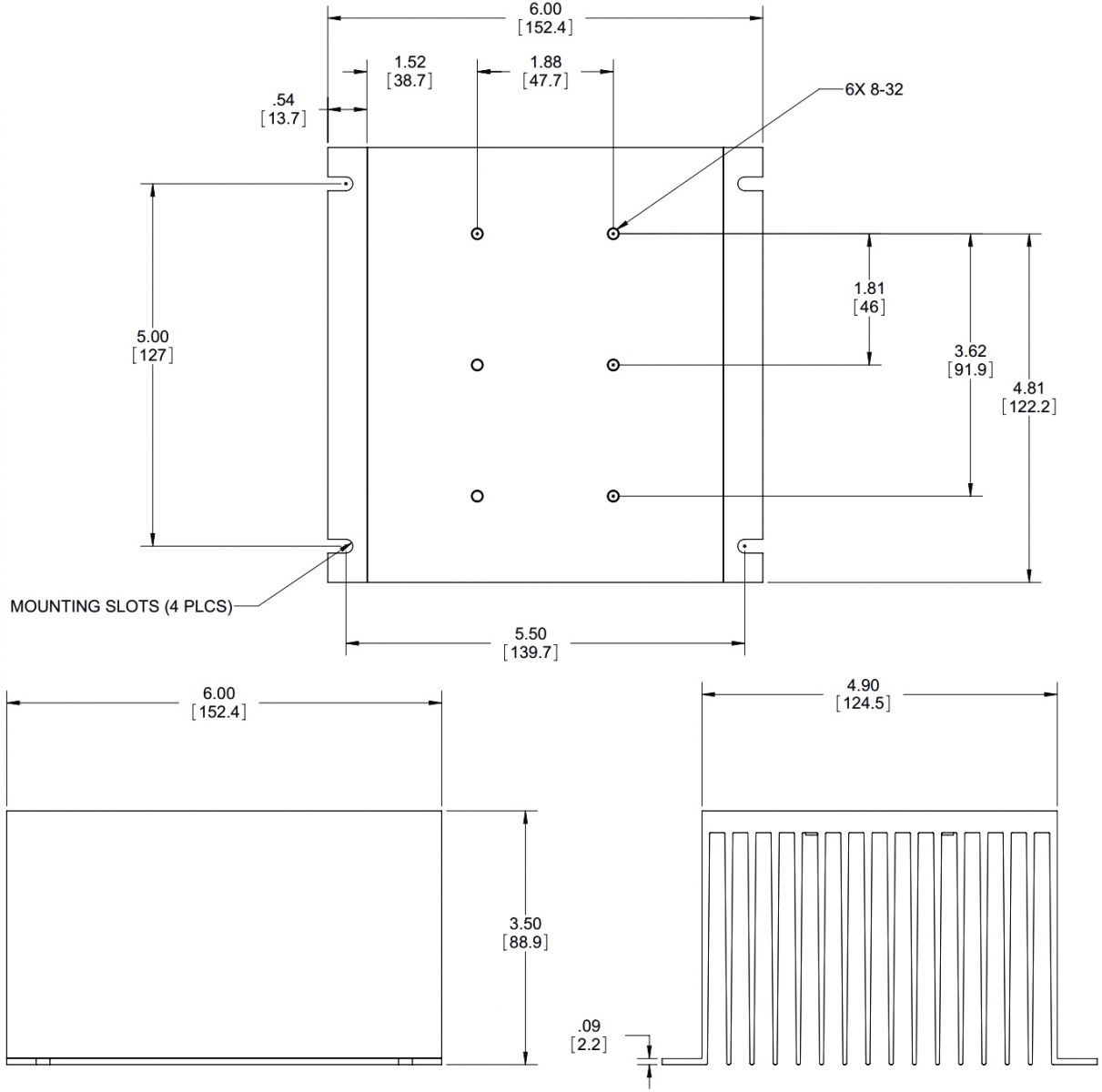 גוף קירור לממסר מצב מוצק CRYDOM SSR HS053